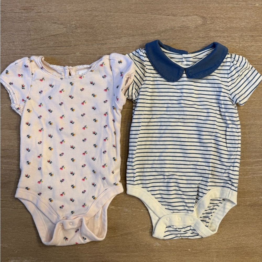 Baby GAP Striped and Floral Onesies